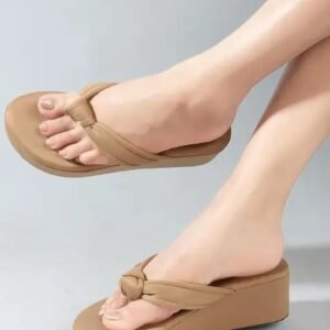 Elegant Knot Platform Flip Flop Slippers